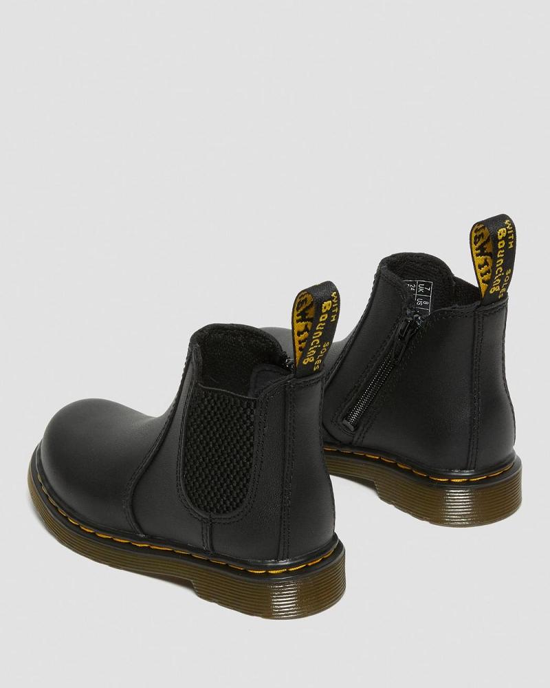 Kids' Dr Martens Infant/Toddler 2976 Softy T Leather Chelsea Boots Black | AU 666VRW